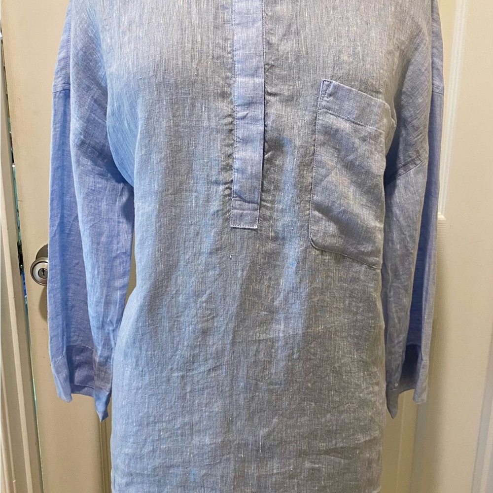 J. Jill Women’s Sky Blue Pure Jill Linen Tunic - Size L